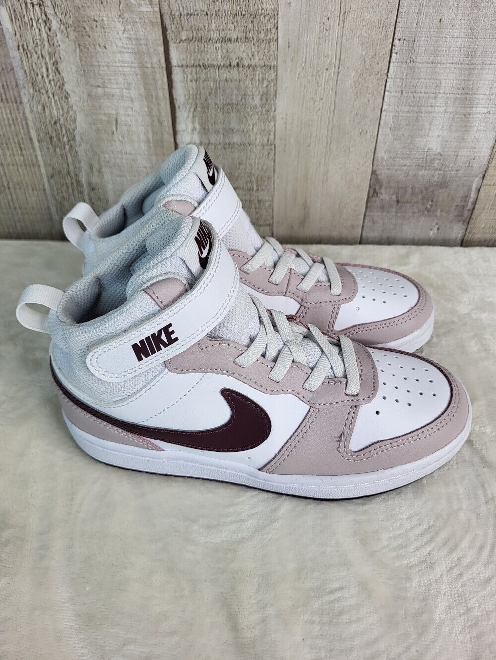 Nike Court Borough Mid 2 PSV 'Platinum Violet Burgundy Crush. Kids 13 C
